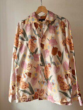 Y2K Breezy Cotton Watercolour Shirt